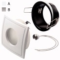 Ghiera quadrata bianca IP44 resistente per lampade GU5,3 installazioni elettriche interne ed esterne