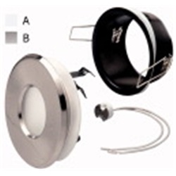 Ghiera tonda IP44 bianca attacco GU5.3 protezione polvere e umidità per interni ed esterni