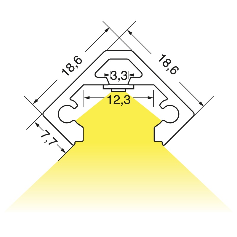 Barra angolare S45 2 metri profilo robusto per installazioni elettriche residenziali e commerciali