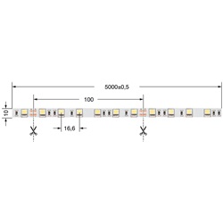 Striscia LED 14,4W/m 24V IP20 illuminazione interna efficiente e versatile
