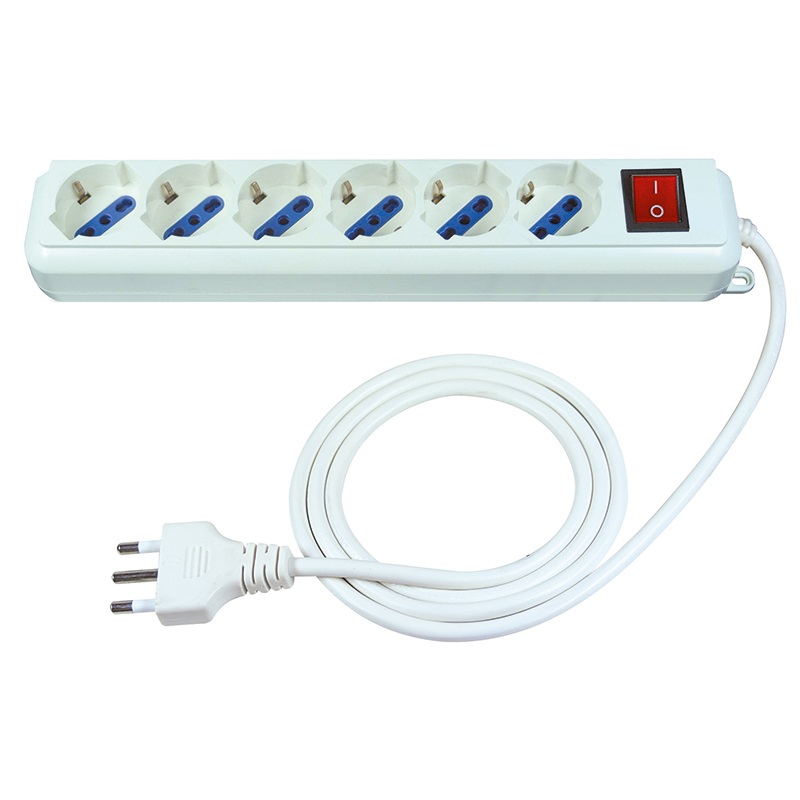 Presa multipla 6 posti con cavo interruttore integrato distribuzione energia domestica e professionale
