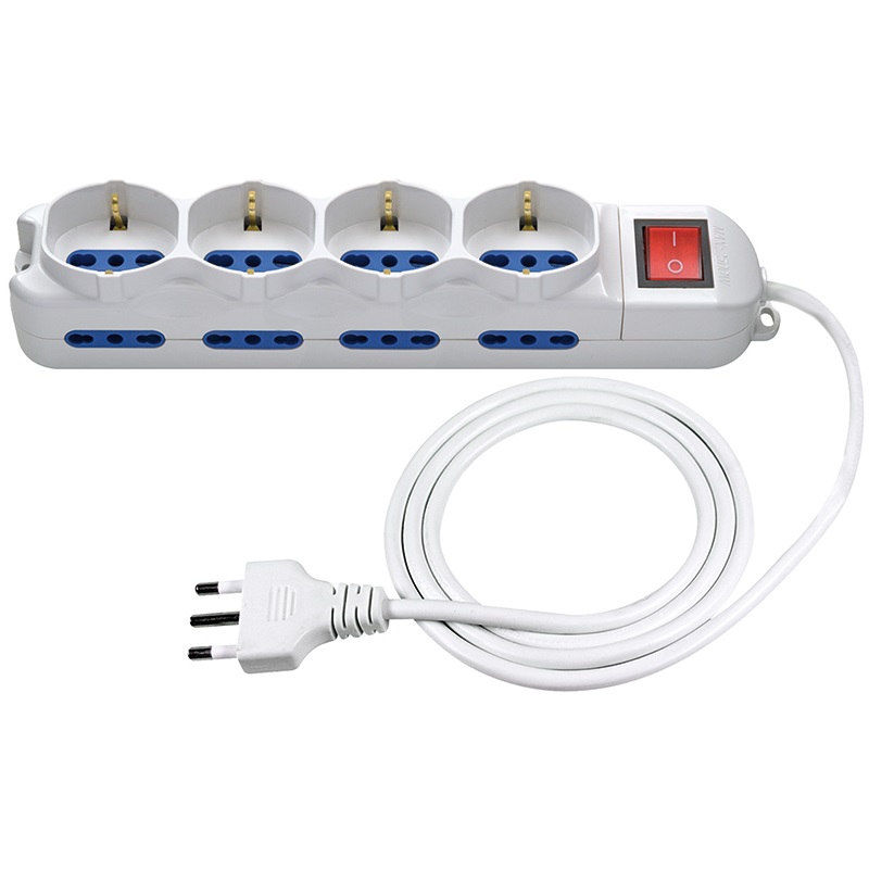 Presa multipla 12 posti cavo interruttore integrato sicurezza uso domestico e professionale