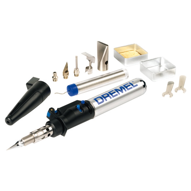 Saldatore portatile a gas Dremel leggero compatto fiamma regolabile per saldatura elettrica ed elettronica professionale