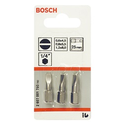 Kit 3 bit professionale Bosch per viti, materiali resistenti, applicazioni elettriche, avvitatori esagonali 1/4