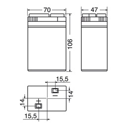 Batteria ricaricabile piombo 6V 4,2Ah autonomia prolungata applicazioni elettriche