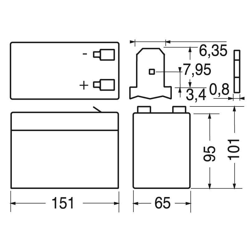 Batteria ricaricabile piombo 12V 7,5Ah alta prestazione per applicazioni elettriche