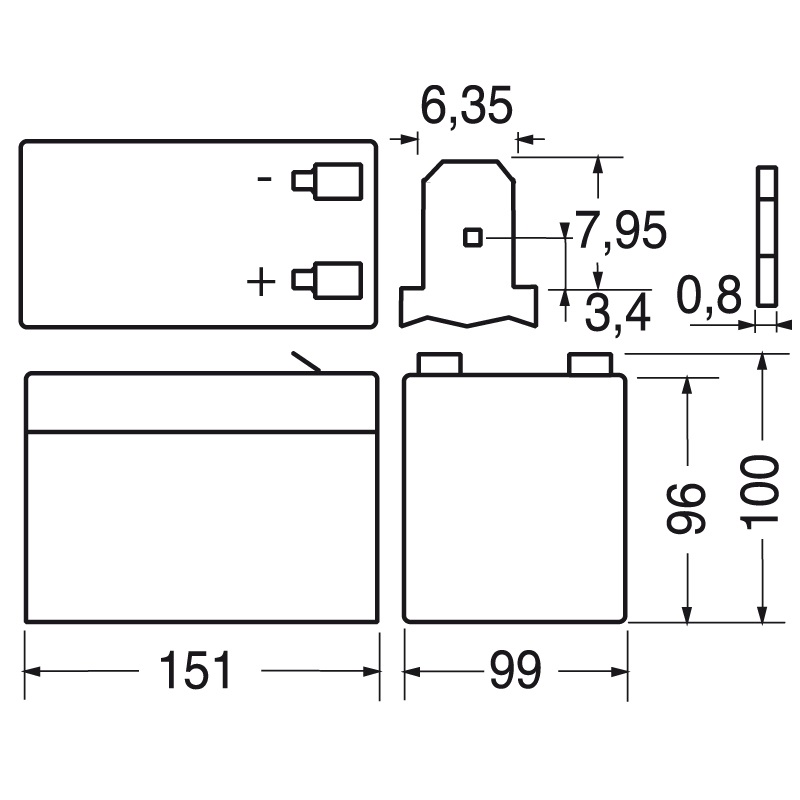 Batteria ricaricabile al piombo 12V 12Ah terminali F2 per applicazioni elettriche affidabili e durature