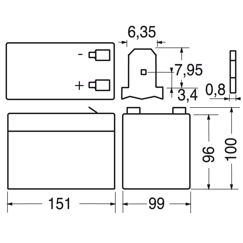 Batteria ricaricabile al piombo 12V 12Ah terminali F2 per applicazioni elettriche affidabili e durature