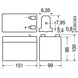 Batteria ricaricabile al piombo 12V 12Ah terminali F2 per applicazioni elettriche affidabili e durature