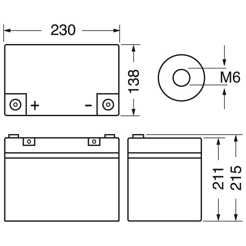 Batteria ricaricabile al piombo 12V 55Ah alta affidabilità per applicazioni elettriche