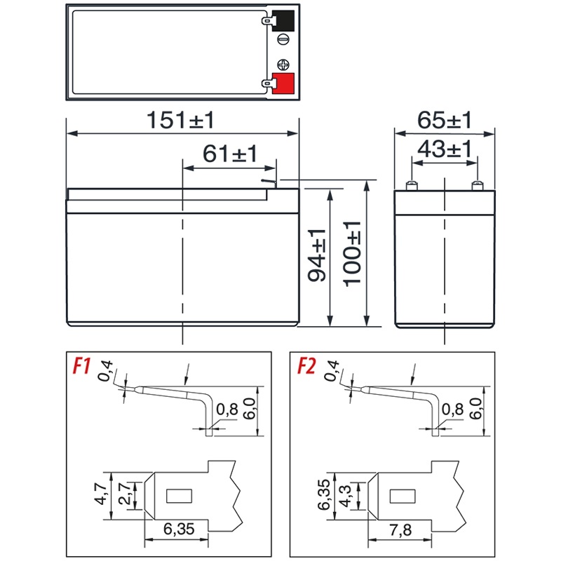 Batteria ricaricabile al piombo 12V 7Ah alta affidabilità per applicazioni elettriche