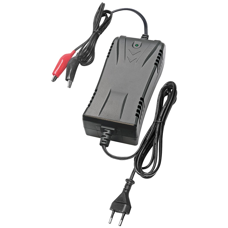 Caricabatterie compatto 12V 3Ah per batterie al piombo con tecnologia switch, protezione sovraccarichi, ideale per installazioni elettriche professionali