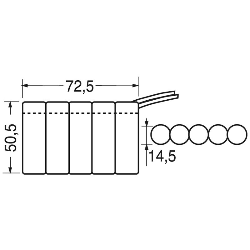 Pacco batterie Ni-Cd ricaricabili 6 V 1000 mAh formato AA per dispositivi elettrici