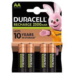 Batterie ricaricabili AA NiMH 2500mAh lunga durata per dispositivi elettronici quotidiani confezione 4 pezzi