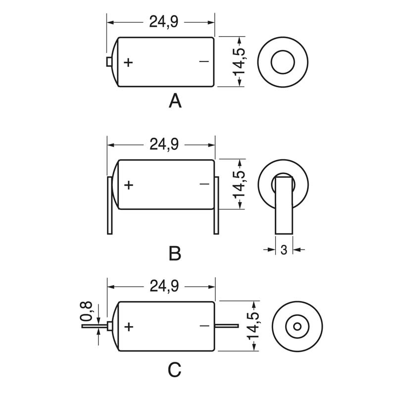 Batteria al litio LS14250CNR 3,6V compatta alta durata per applicazioni elettriche professionali