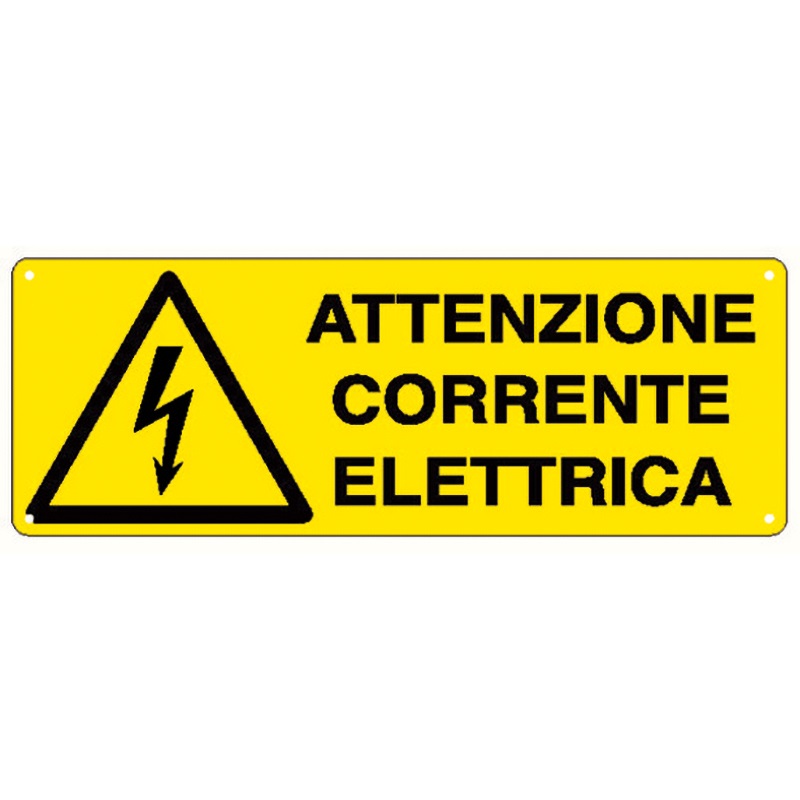 Cartello pericolo corrente elettrica resistente alta visibilità per impianti industriali e elettrici