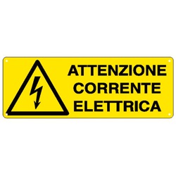Cartello pericolo corrente elettrica resistente alta visibilità per impianti industriali e elettrici
