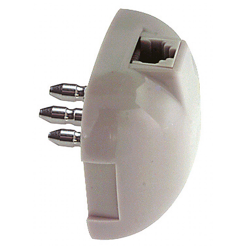 Spina volante tripolare universale con presa integrata, compatta e resistente per connessioni elettriche sicure in applicazioni domestiche e professionali