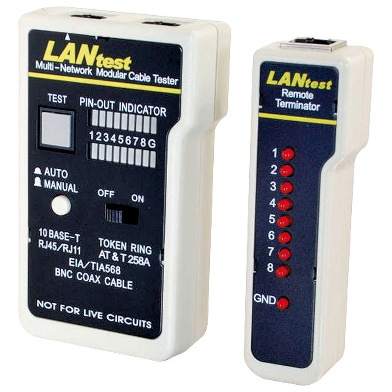Tester cavi modulari e rete compatto preciso per installazioni elettriche e comunicazioni