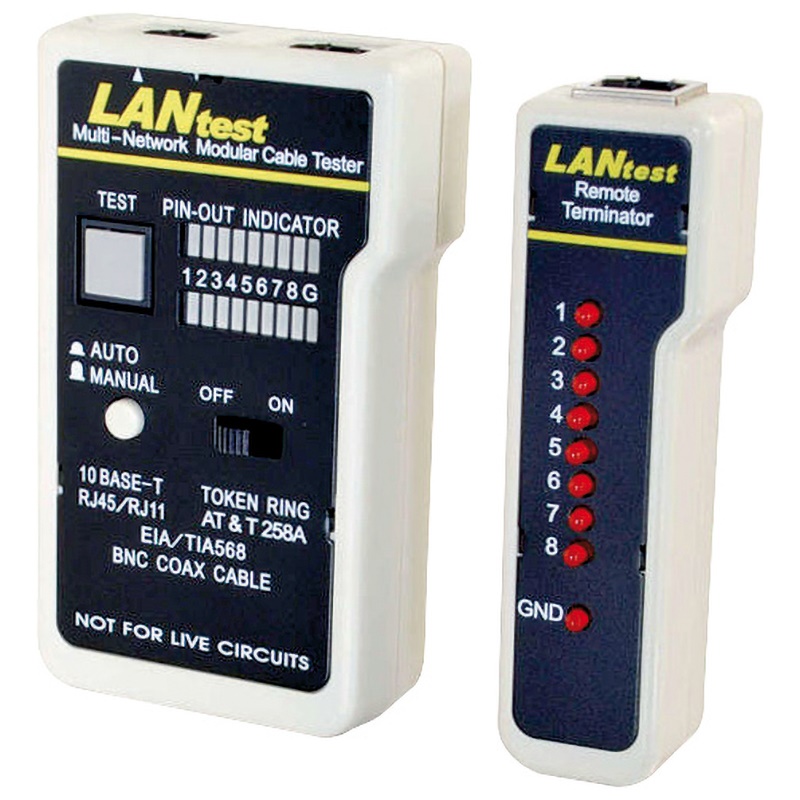 Tester cavi modulari e rete compatto preciso per installazioni elettriche e comunicazioni