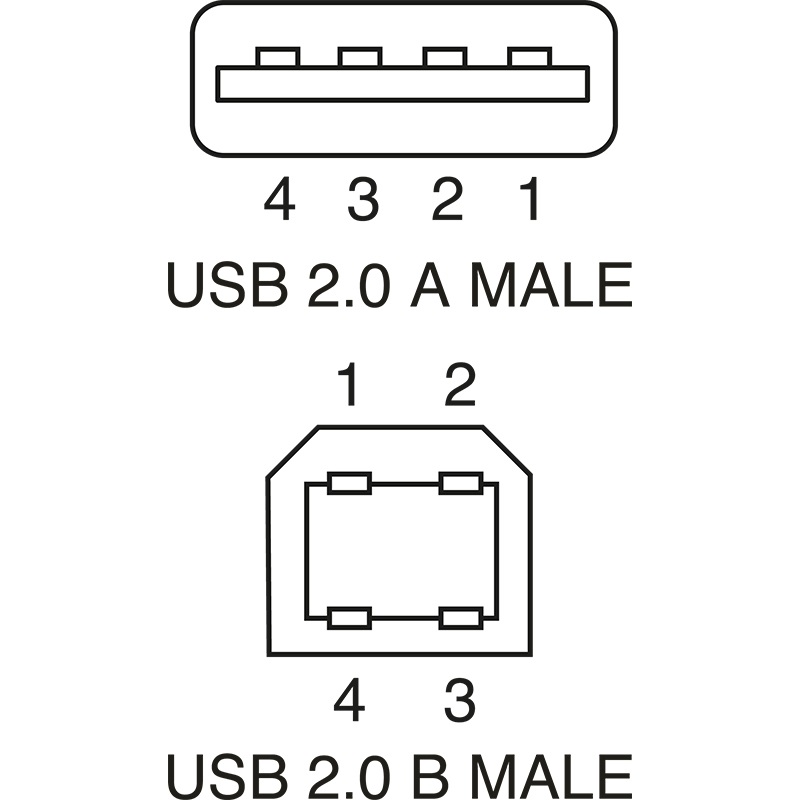 Cavo USB 2.0 2 metri connettori Spina A e B trasmissione dati stabile uso domestico e professionale