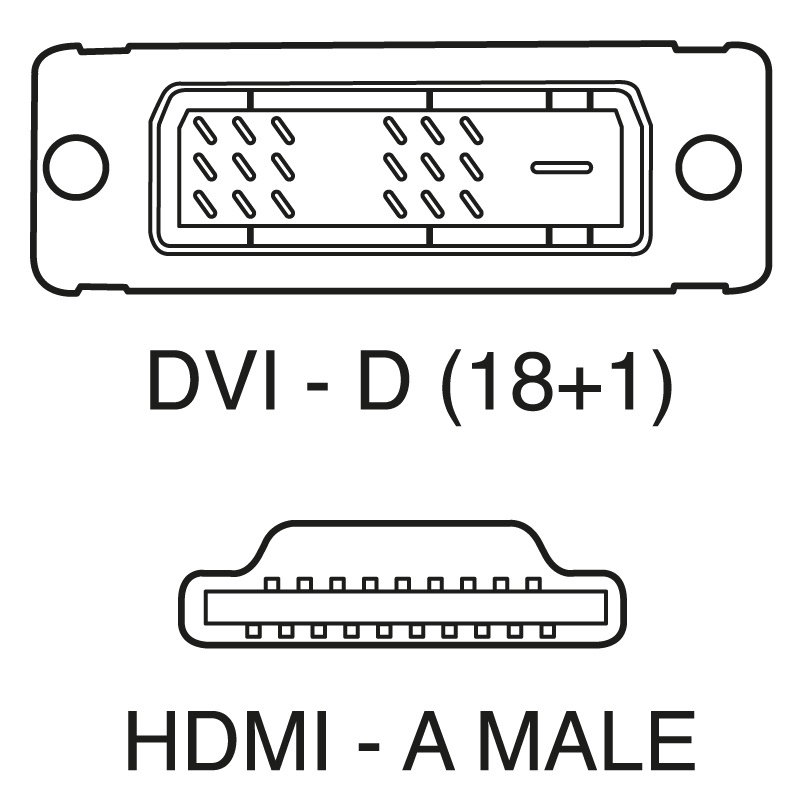 Cavo DVI-D maschio HDMI-A maschio 2m alta qualità per collegamenti video digitali casa e ufficio