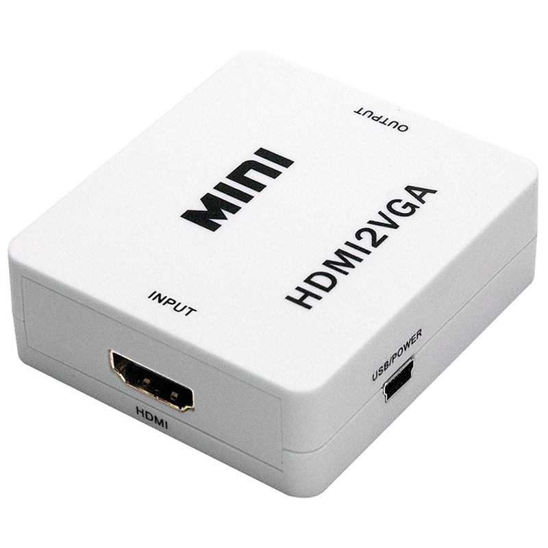 Converter HDMI VGA audio integrato compatto per collegamento dispositivi moderni a monitor analogici uso professionale e domestico