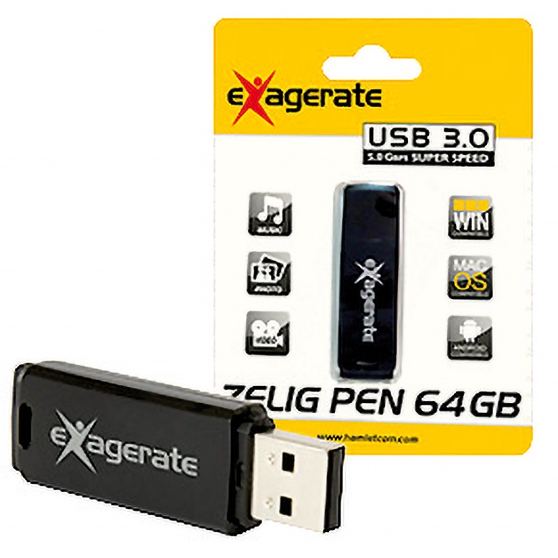 Pen drive Zelig 64GB USB 3.0 alta velocità compatta portatile uso professionale e personale
