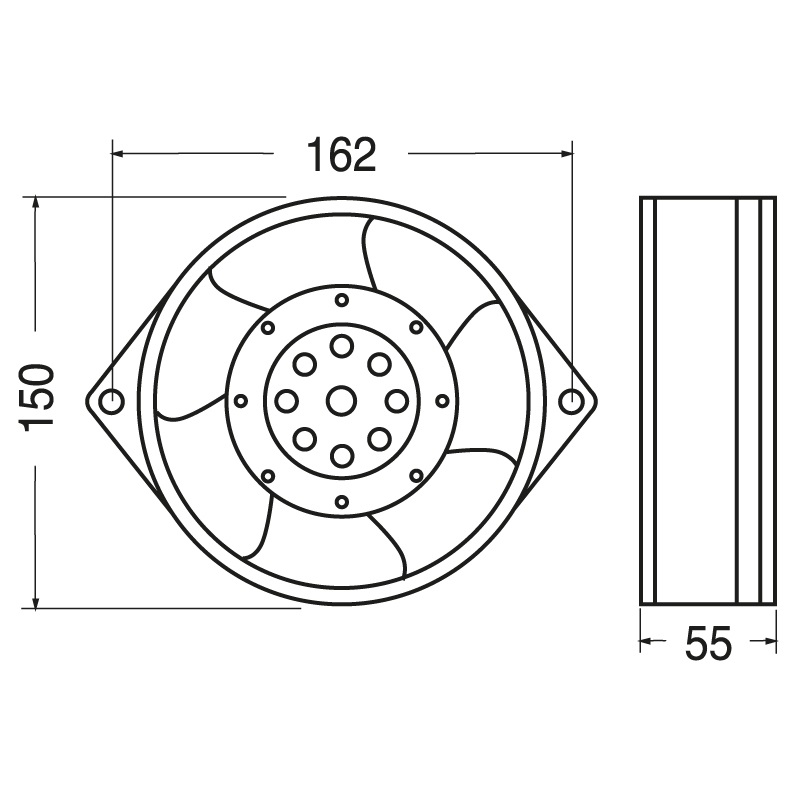 Ventilatore elettrico compatto FP-108C/AC230 raffreddamento componenti elettronici industriali