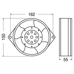 Ventilatore elettrico compatto FP-108C/AC230 raffreddamento componenti elettronici industriali