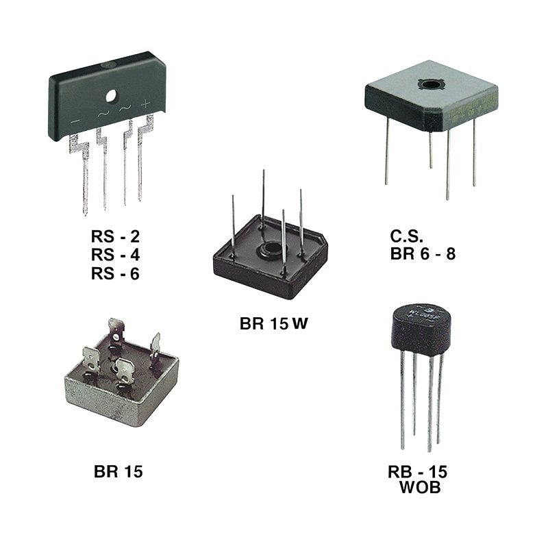 Raddrizzatore KBPC3508 35A 800V terminali Faston conversione AC-DC industriale