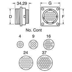 Connettore pannello maschio 9 poli CPC1 alta qualità per impianti elettrici industriali