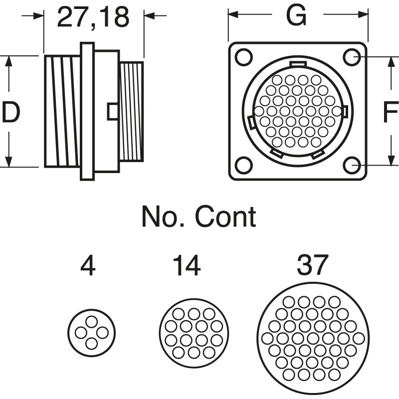 Connettore elettrico reversibile pannello 14 poli femmina alta affidabilità impianti elettrici professionali