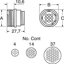 Connettore volantino reversibile CPC1 femmina 4 poli alta qualità impianti elettrici