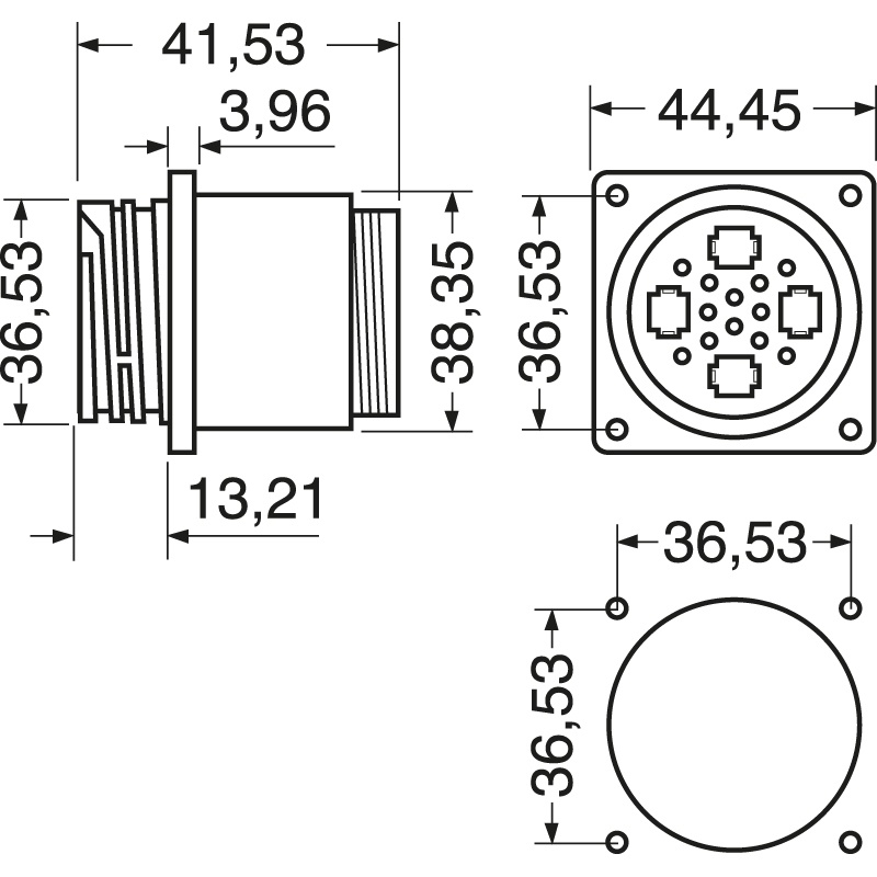 Connettore pannello CPC4 maschio 16 poli resistente per impianti industriali professionali