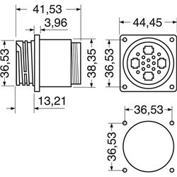 Connettore pannello CPC4 maschio 16 poli resistente per impianti industriali professionali