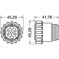 Connettore volante CPC4 femmina 16 poli compatto resistente per impianti industriali