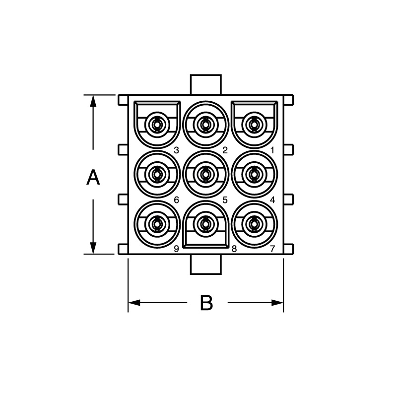 Connettore metallico 2 poli compatto alta qualità per impianti elettrici industriali