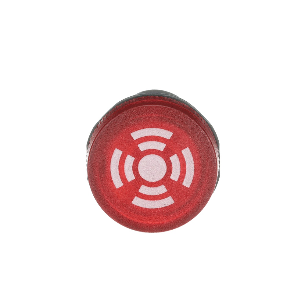 Buzzer compatto rosso pulsante 110-130V per segnalazione acustica industriale