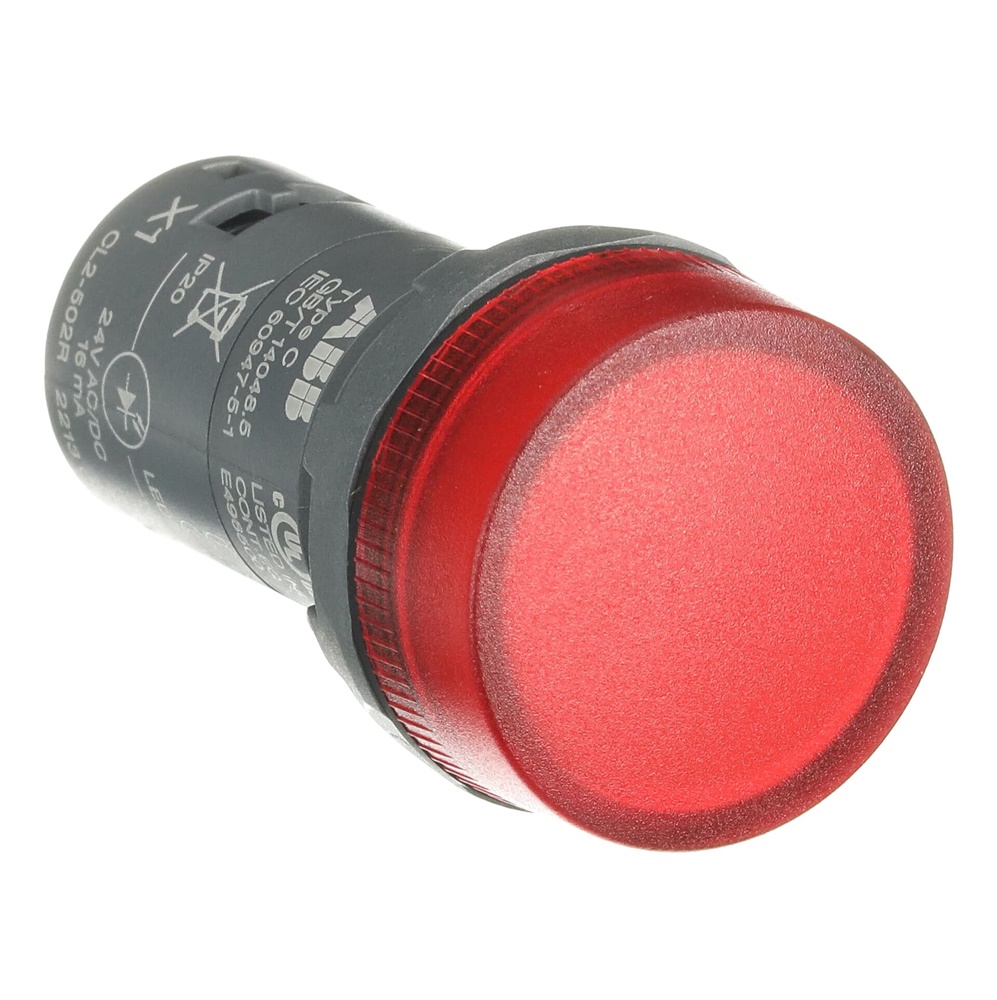 Lampada Pilota LED Rosso 24V CA/CC Compattta Alta Resistenza Polvere Acqua