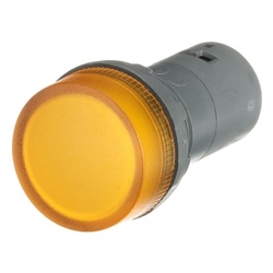 Pilot Light LED giallo 230V AC compatto alta resistenza polvere e acqua per installazioni rapide