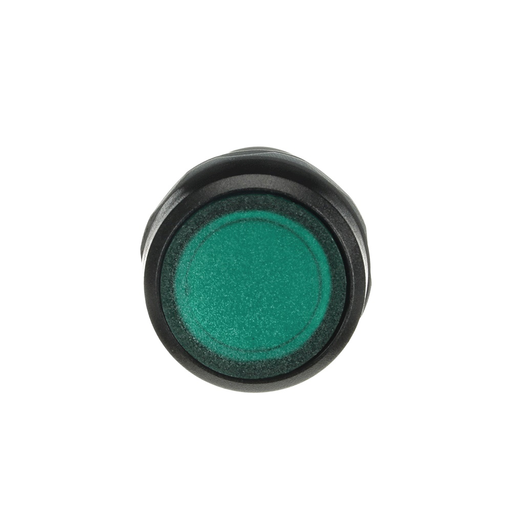 Pulsante compatto illuminato verde 24V momentaneo per installazioni industriali