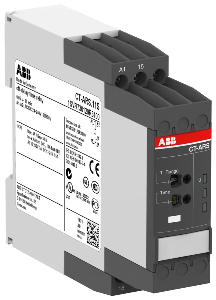 Timer ritardo spegnimento CT-ARS.11S 1c/o 24-240V AC/DC elettronico multiuso