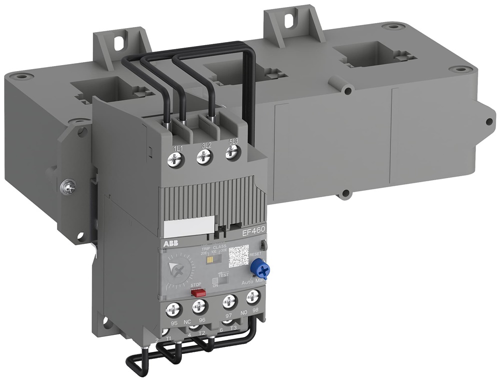 Relè elettronico sovraccarico EF460-500, protezione motori 150-500A, reset automatico/manuale, uso industriale