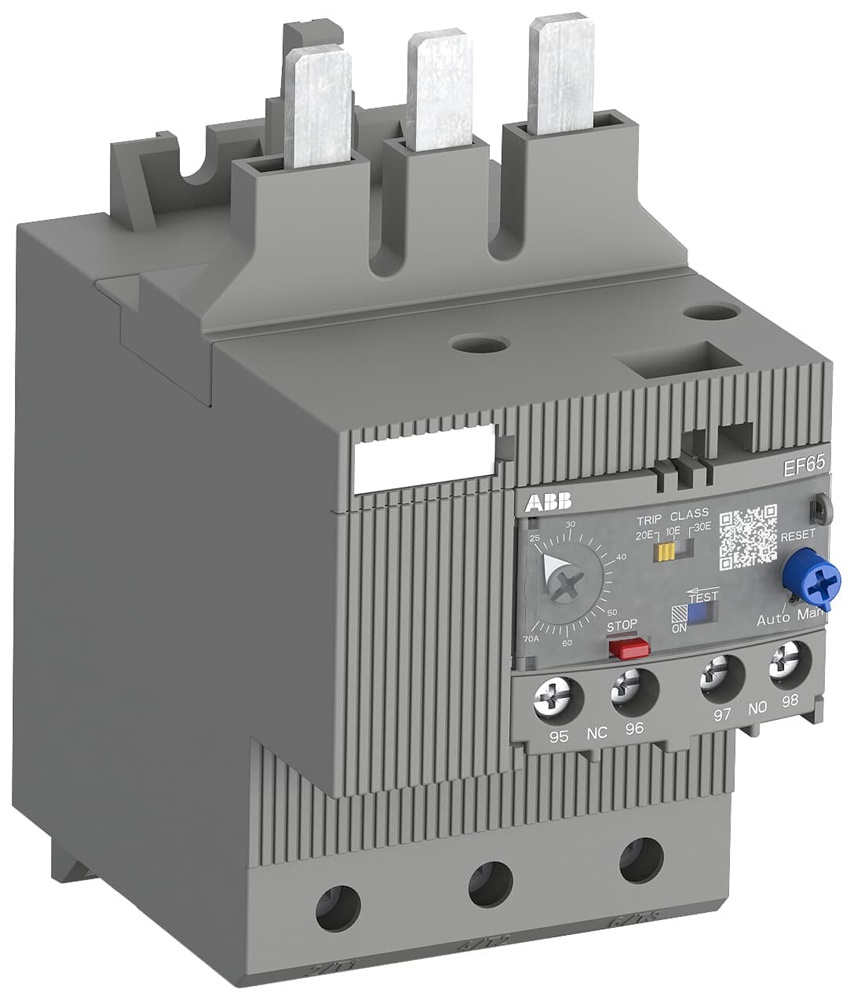 EF65-70 relè termico elettronico protezione motori 25-70 A classe 10 applicazioni industriali e civili