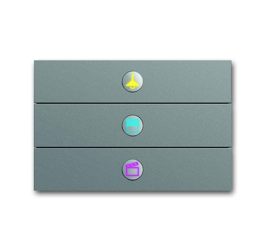 Elemento di controllo programmabile 3 tasti acciaio per automazione KNX multiuso