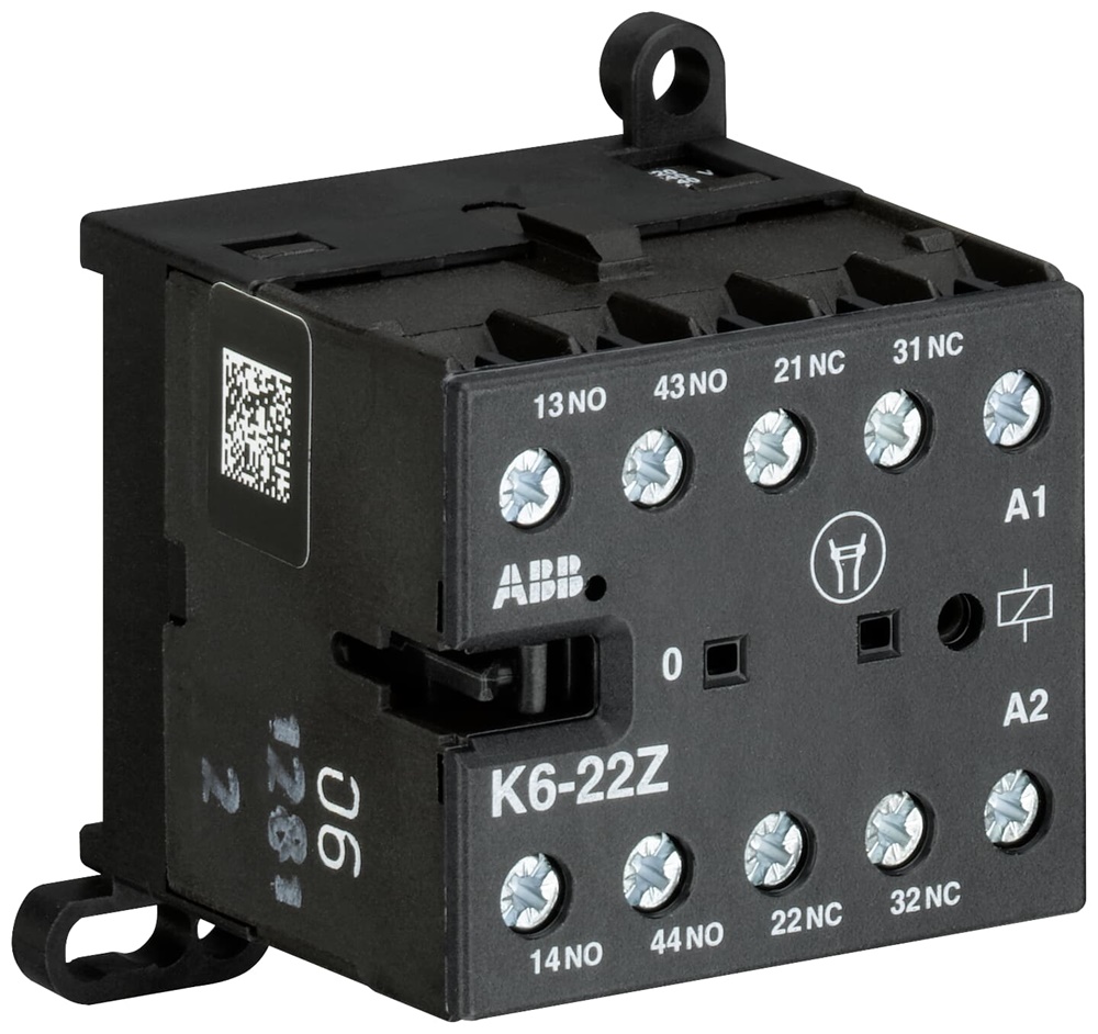 Mini contattore relè K6-22Z-84 110-127V AC 2NO 2NC morsetti a vite uso industriale e civile