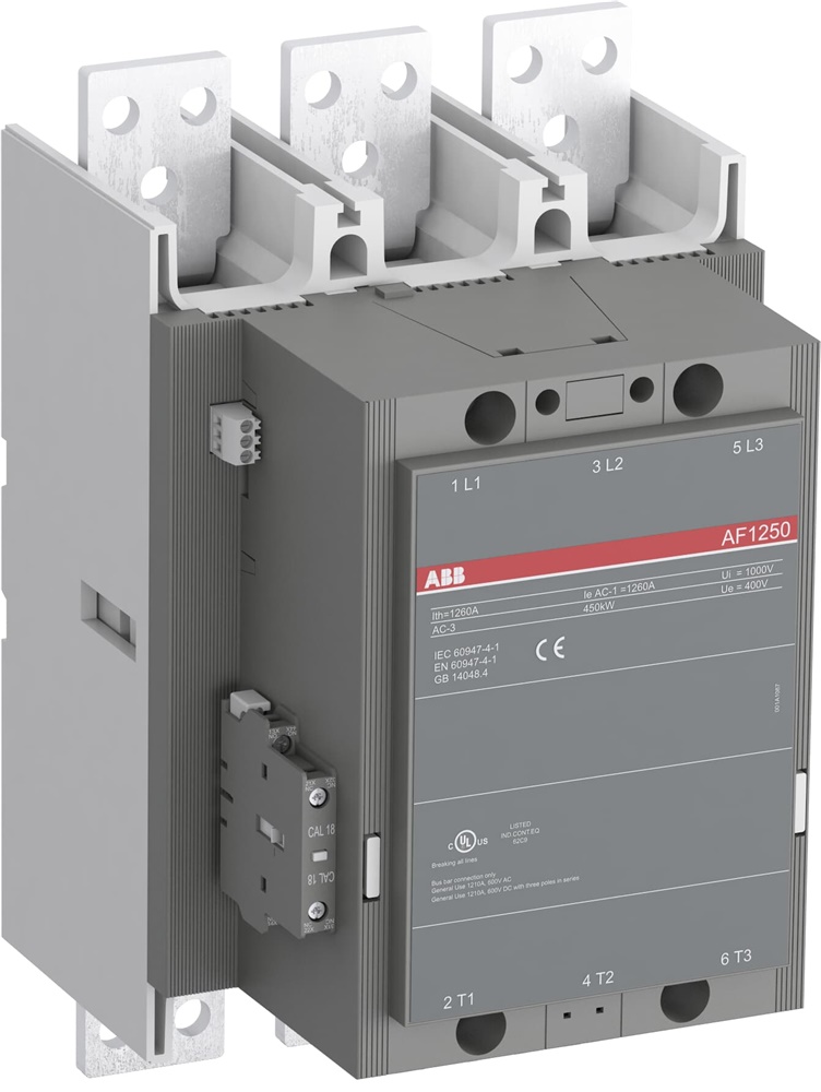 Contattore trifase 1250A 3 poli 100-250V AC/DC per impianti industriali ad alta potenza