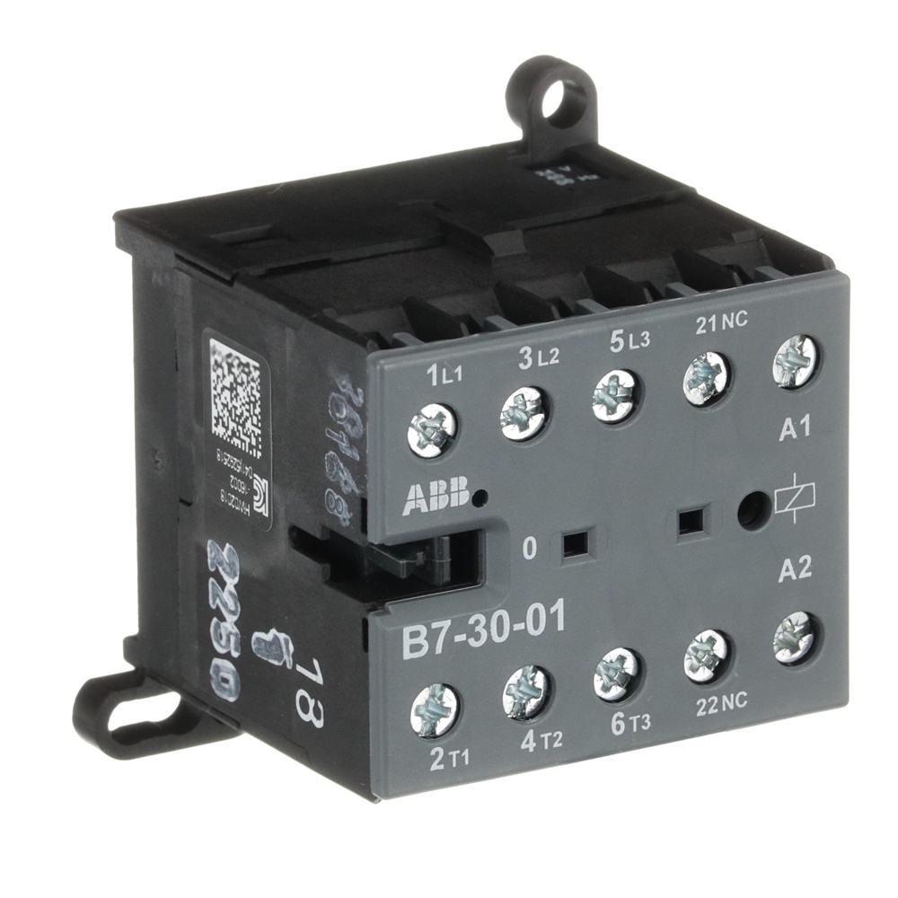 Mini Contactor B7 24V AC 3 NO 0 NC Terminali a Vite per Controllo Carichi fino a 5,5 kW