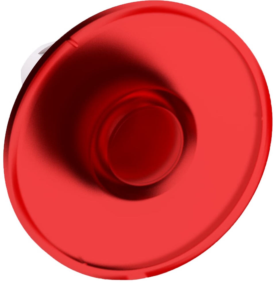Pulsante emergenza fungo 60 mm rosso illuminato plastica nera uso industriale